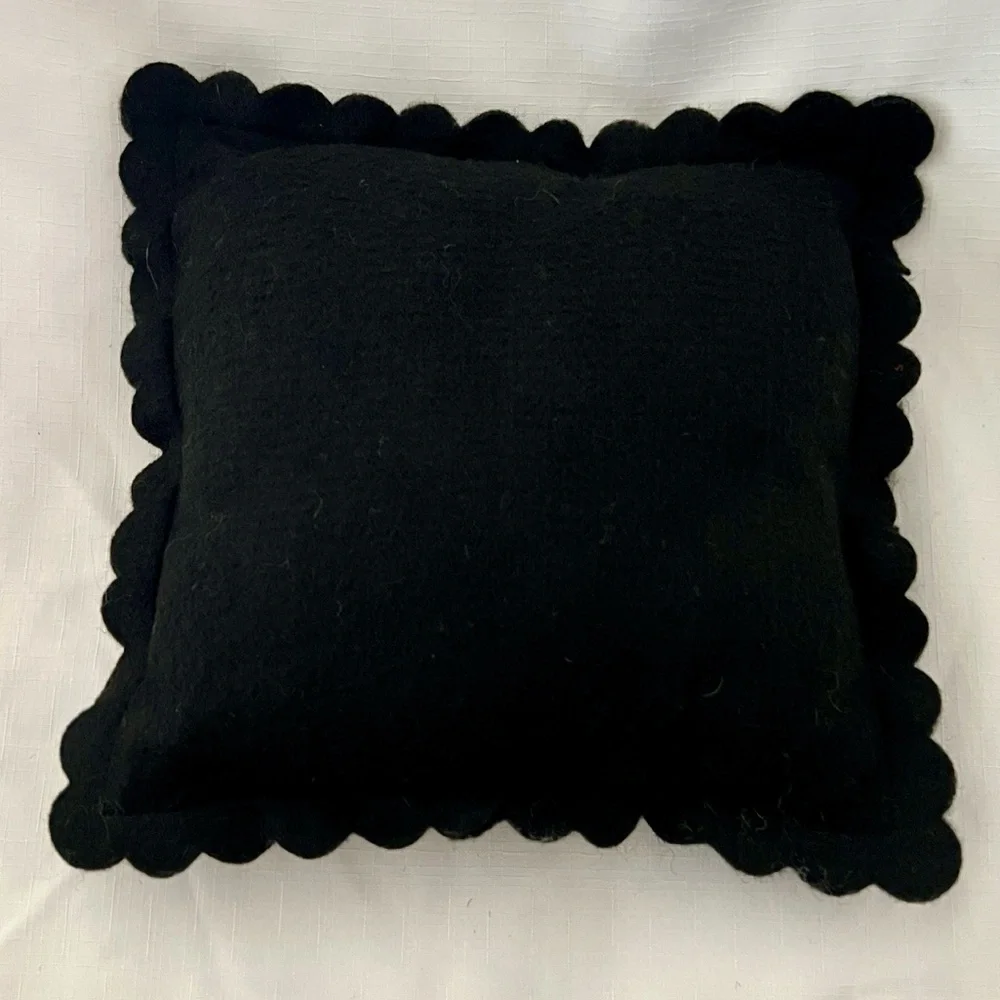 Jack~O~Lantern Felt Embroidered Pillow